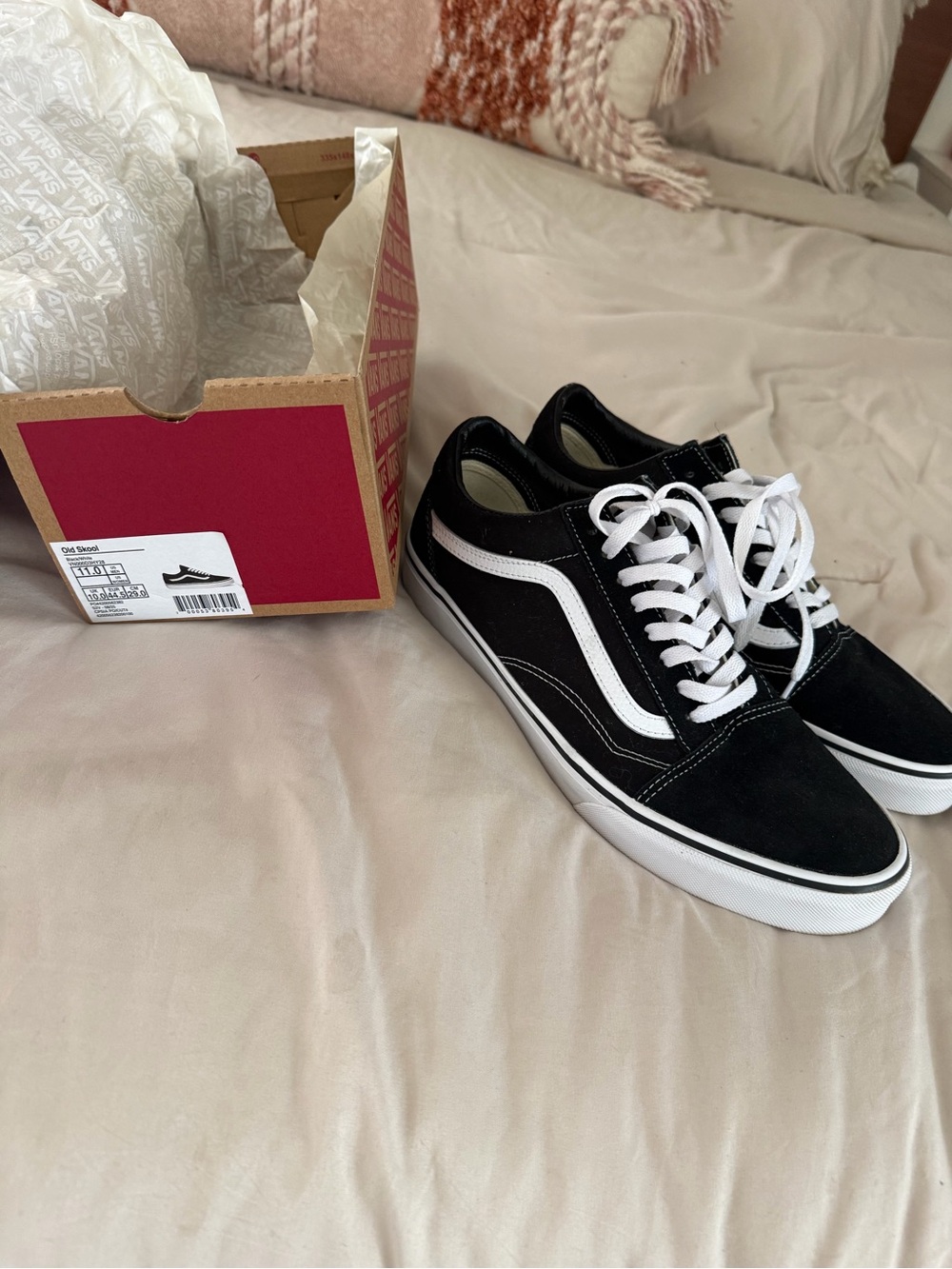 Vans Old Skool Black and White Low-Top Sneakers